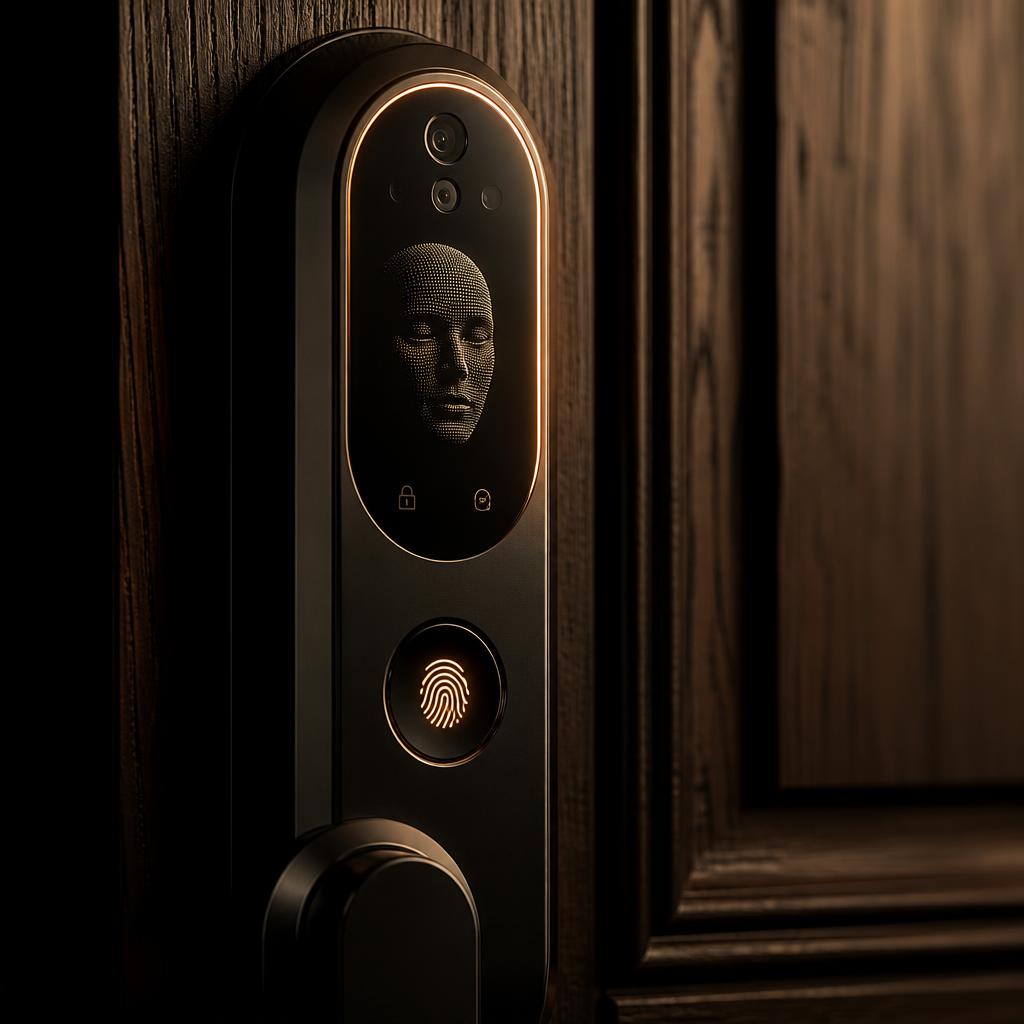 Chi tiết cảm biến khuôn mặt và vân tay của CDA Lock