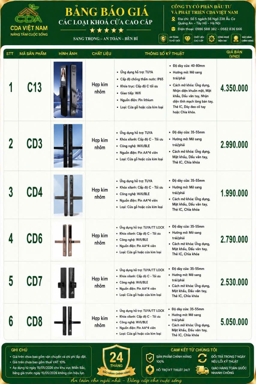 Bảng giá CDA Lock trang 3